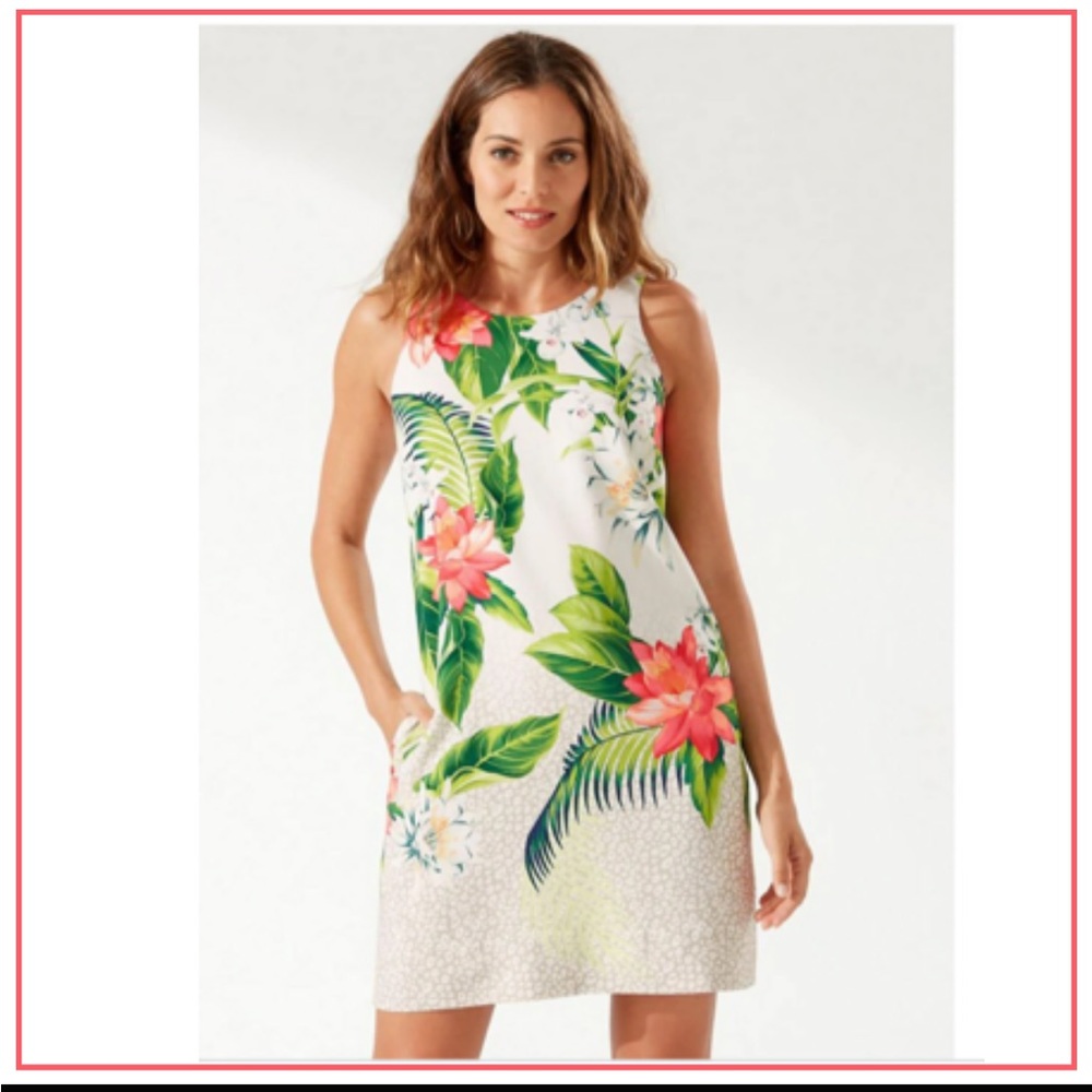 Tommy Bahama White Floral Mini Dress worn once